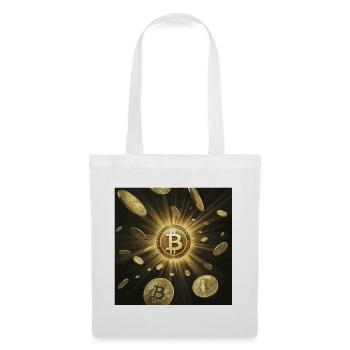 Golden Bitcoin Explosion on Dark - Tote Bag - white - Front