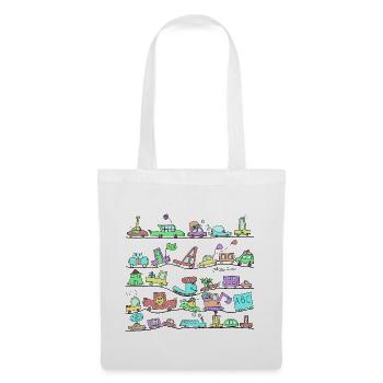 Un cortège amusant pour petits et grands - Sac en tissu - blanc - Devant