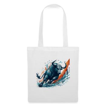 Finance Actions Taureau Taureau Wall Street Cadeau - Sac en tissu - blanc - Devant
