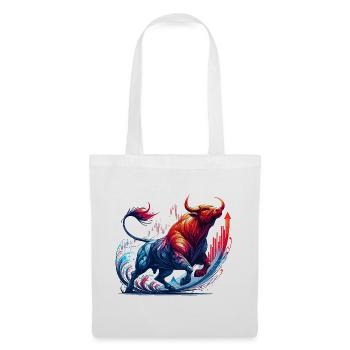 Finance Actions Taureau Taureau Wall Street Cadeau - Sac en tissu - blanc - Devant