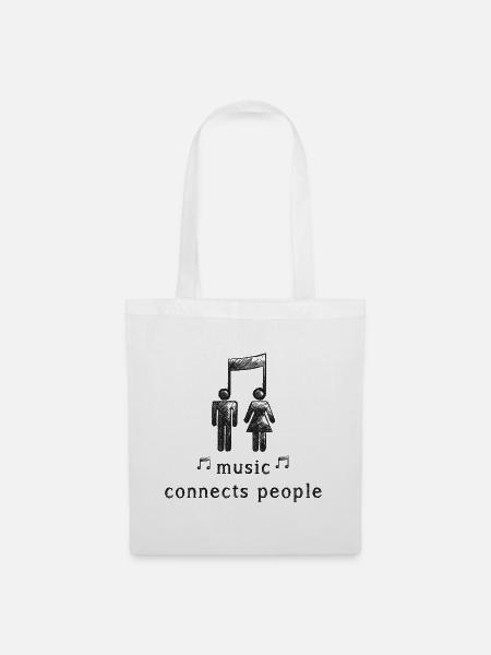 Music Connects People Minimal Statement - Stoffbeutel - Weiß