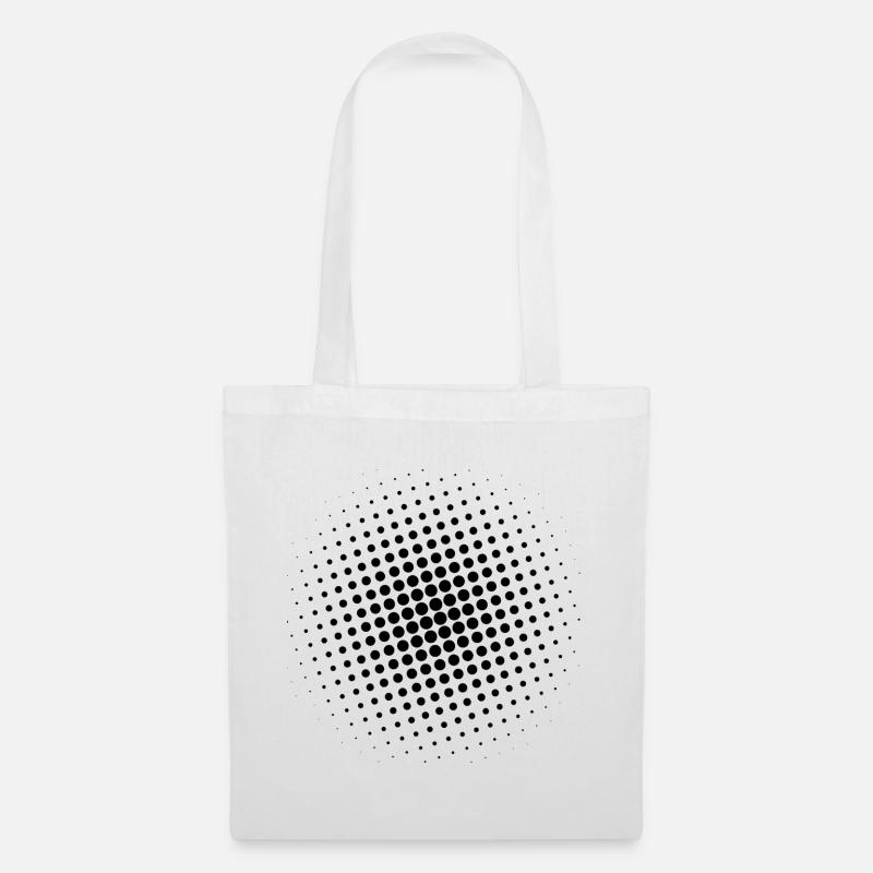 Grid black - Tote Bag - white