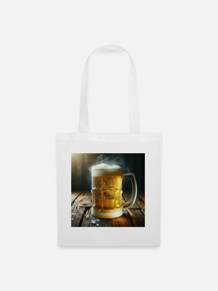 Bierkrug - Stoffbeutel - Weiß