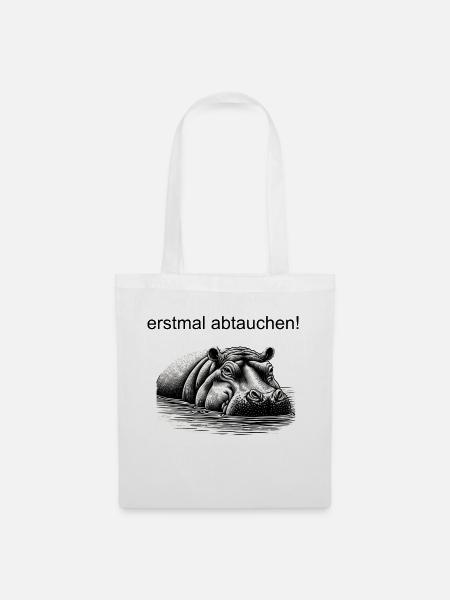 erstmal abtauchen - Stoffbeutel - Weiß