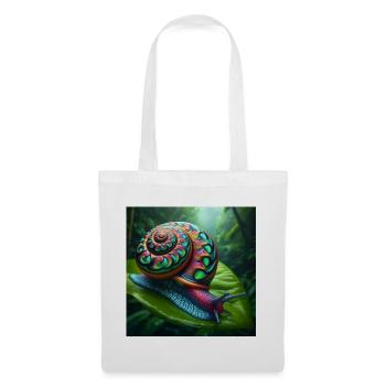 Escargot multicolore - Sac en tissu - blanc - Devant