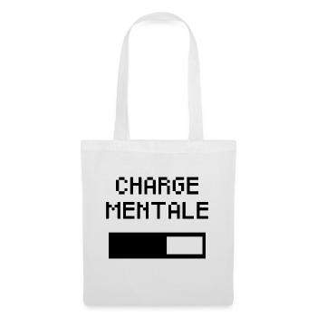 Charge Mentale – Batterie Qui se Vide - Femme - Sac en tissu - blanc - Devant