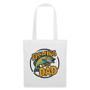 Pêche avec papa avec un design de poisson coloré - Sac en tissu - blanc - Devant