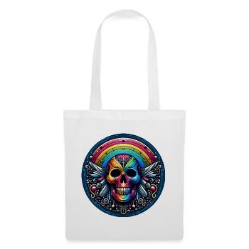 Metallic Rainbow Skull - Stoffbeutel - Weiß - Vorne