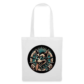 Chien punk - Sac en tissu - blanc - Devant