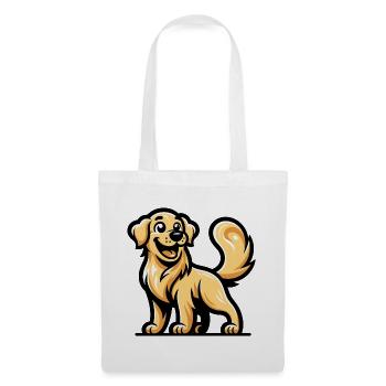 Ein Golden Retriever im Cartoon-Stil - Stoffbeutel - Weiß - Vorne