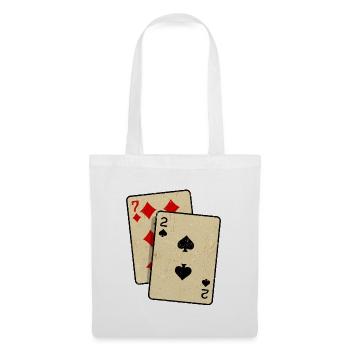 Poker Jeu de cartes Jeux de hasard Casino Poker Round - Sac en tissu - blanc - Devant