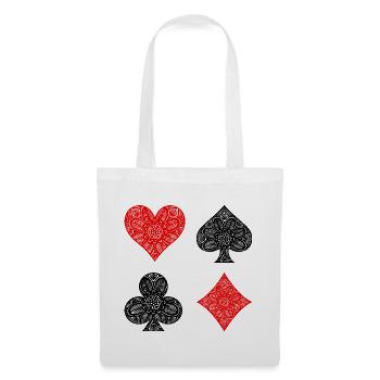 Casino Poker Jeu de cartes Jeux de hasard Poker - Sac en tissu - blanc - Devant