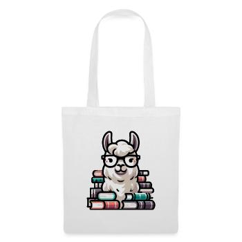 Bookworm Llama: The Literary Alpaca - Tote Bag - white - Front