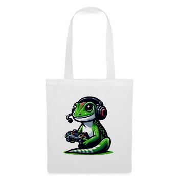 Gecko Gamer: Den Joystick-Dschungel meistern - Stoffbeutel - Weiß - Vorne