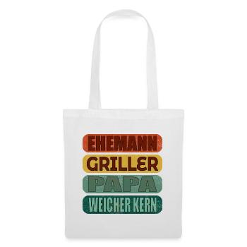 VATERTAG PAPA GRILLEN EHEMANN - Stoffbeutel - Weiß - Vorne