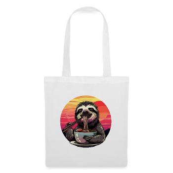 Drôle Paresseux Ramen Nouilles Paresseux Japon Rétro - Sac en tissu - blanc - Devant