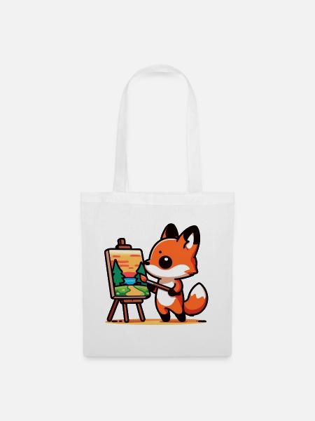 Fox Palette: Der Waldmaler - Stoffbeutel - Weiß