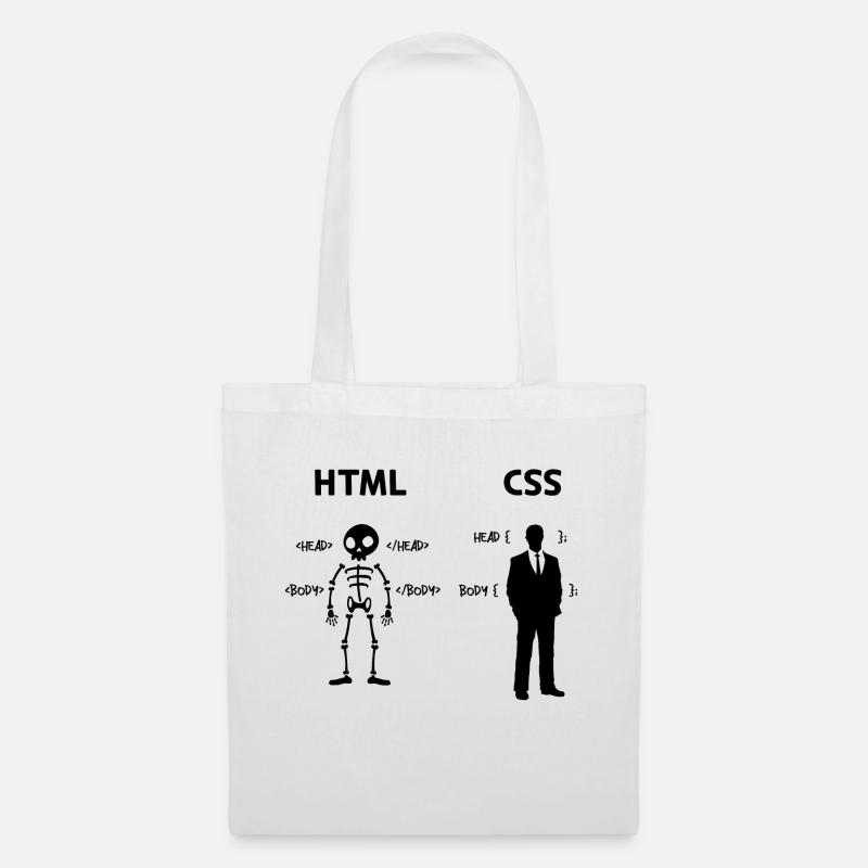 Developer Programmierer Coden Css Skripting Code - Stoffbeutel - Weiß