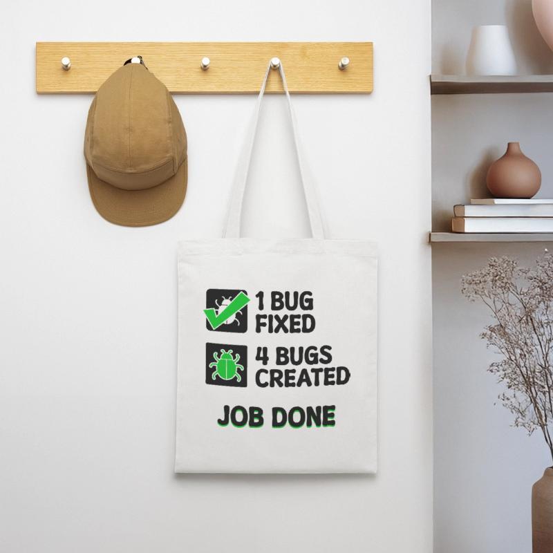 Programmierer Developer Bugfixing Bugs Skripting Stoffbeutel