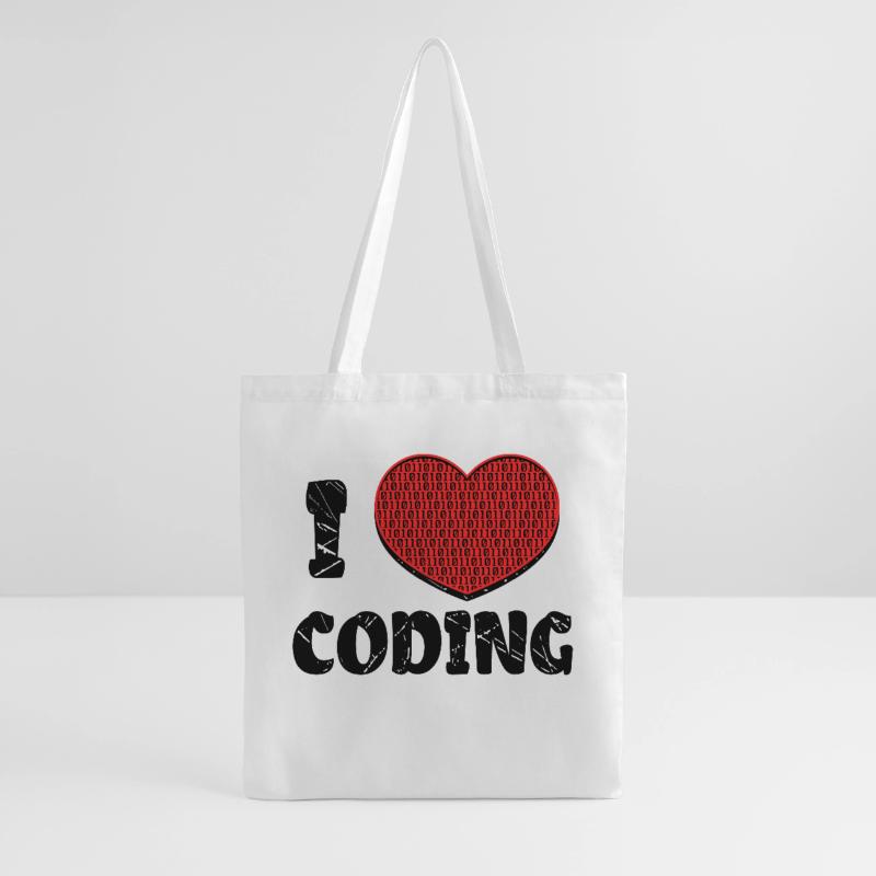 Code Developer Skripting Debug Herz Statement Stoffbeutel