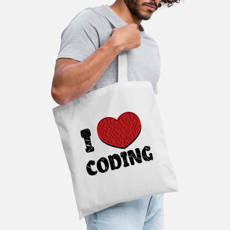 Code Developer Skripting Debug Herz Statement Stoffbeutel