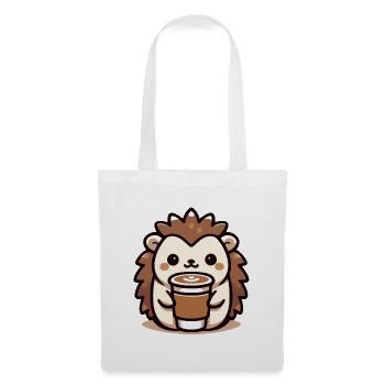Kaffeeliebender Igel - Stoffbeutel - Weiß - Vorne