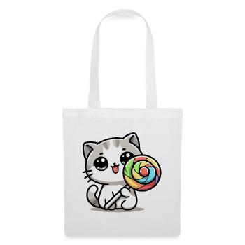 Sweet Whiskers: The Candy Cat - Tote Bag - white - Front