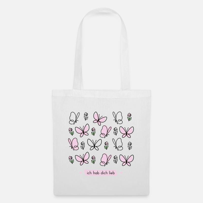 schönes Geschenk Ich hab dich lieb - Stoffbeutel - Weiß