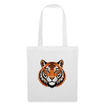 Tête de tigre - Sac en tissu - blanc - Devant