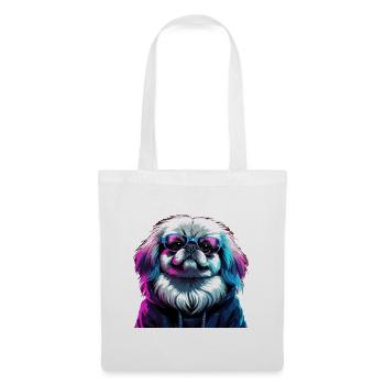 Pekingese Gangster Purple Cyber Lion Dog Dog Gesch - Tote Bag - white - Front