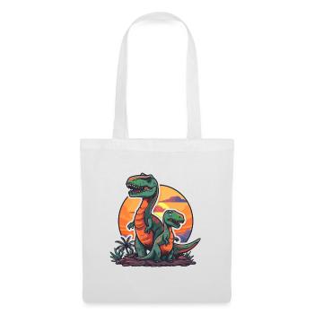 Dinosaure Papa Dino Père Fils Vintage Rétro - Sac en tissu - blanc - Devant