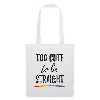 Mois de la fierté LGBT - Trop mignon pour être hétéro - Sac en tissu - blanc - Devant