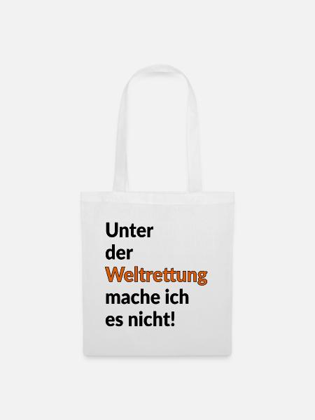 IRONIE WELTRETTUNG - HELDEN - Stoffbeutel - Weiß