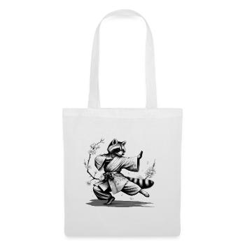 Raccoon with kimono in a kung fu fighting position - Tote Bag - white - Front