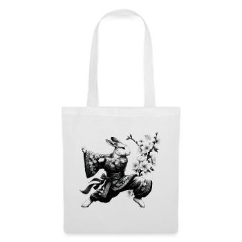 Bunny with kimono in a kung fu fighting position - Tote Bag - white - Front