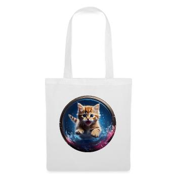 Katzen im Weltraumkugel - Stoffbeutel - Weiß - Vorne