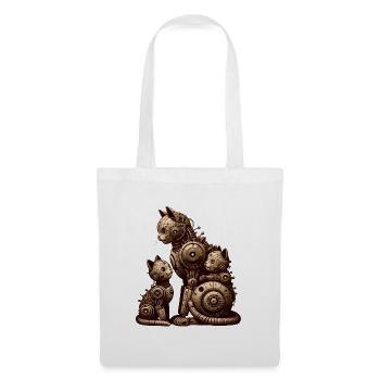 Charming vintage illustration of a cat family - Tote Bag - white - Front