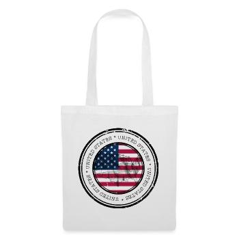 US Flag Map Round Emblem - Tote Bag - white - Front