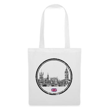 Tiny Union Jack Accent on Black - Tote Bag - white - Front