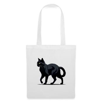 Nachtkater Silhouette - Stoffbeutel - Weiß - Vorne