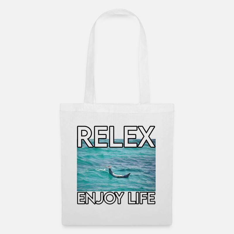 Relax am Meer – Lebensfreude - Stoffbeutel - Weiß