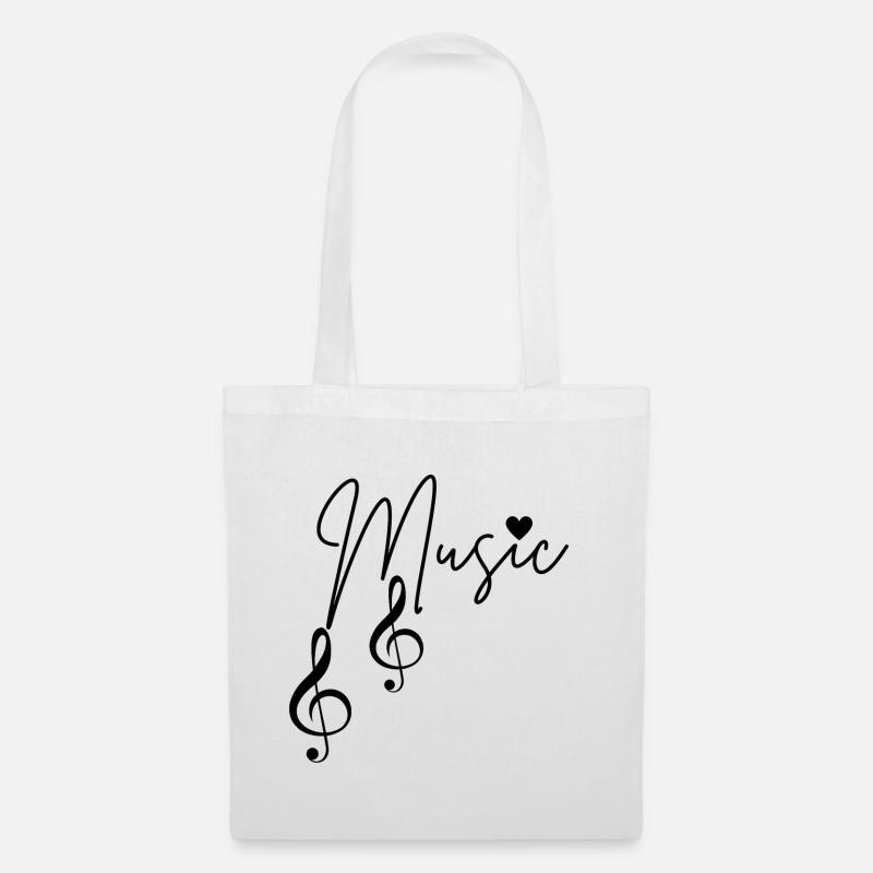 Musical Notes - Tote Bag - white