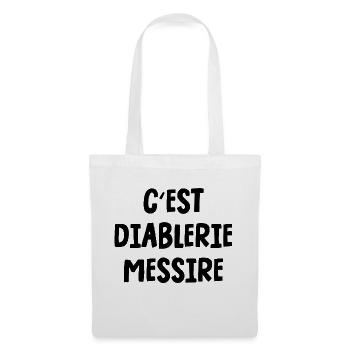 c'est diablerie messire - Sac en tissu - blanc - Devant