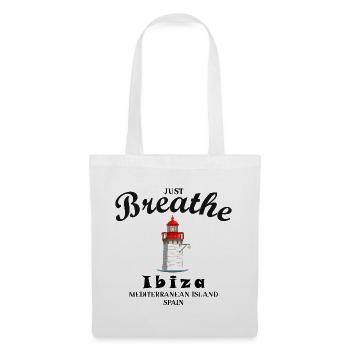 Phare d’Ibiza au port, respirez profondément, Espagne - Sac en tissu - blanc - Devant
