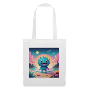 Petit monstre en vacances - Sac en tissu - blanc - Devant
