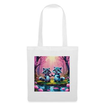 Raccoons in the fairytale forest - Tote Bag - white - Front