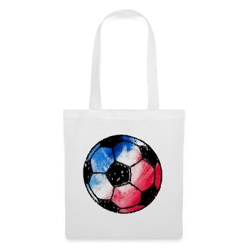 Fußball Frankreich - blau weiß rot  - Stoffbeutel - Weiß - Vorne