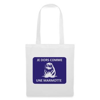 Je dors comme une marmotte - Sac en tissu - blanc - Devant