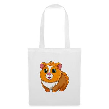 Meerschweinchen Niedliche Maskottchen Zeichentrickfigur Kawaii - Stoffbeutel - Weiß - Vorne