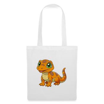 Lizard Cute Mascot Cartoon Character Kawaii - Tote Bag - white - Front
